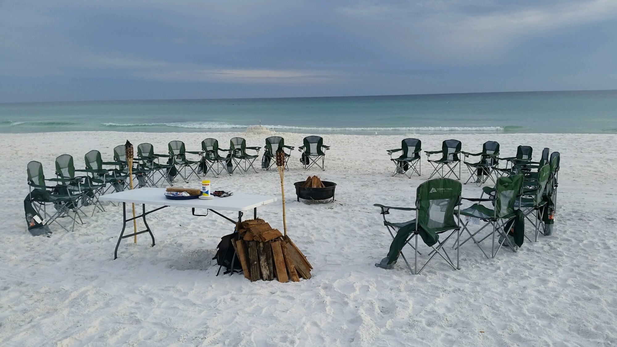 Bonfire on the beach in Destin