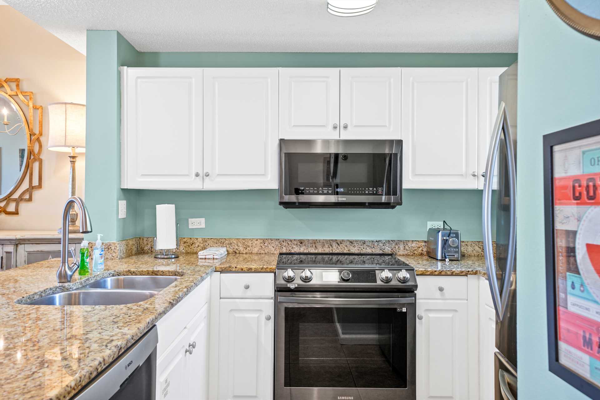 Nice higher end appliances make cooking a dream