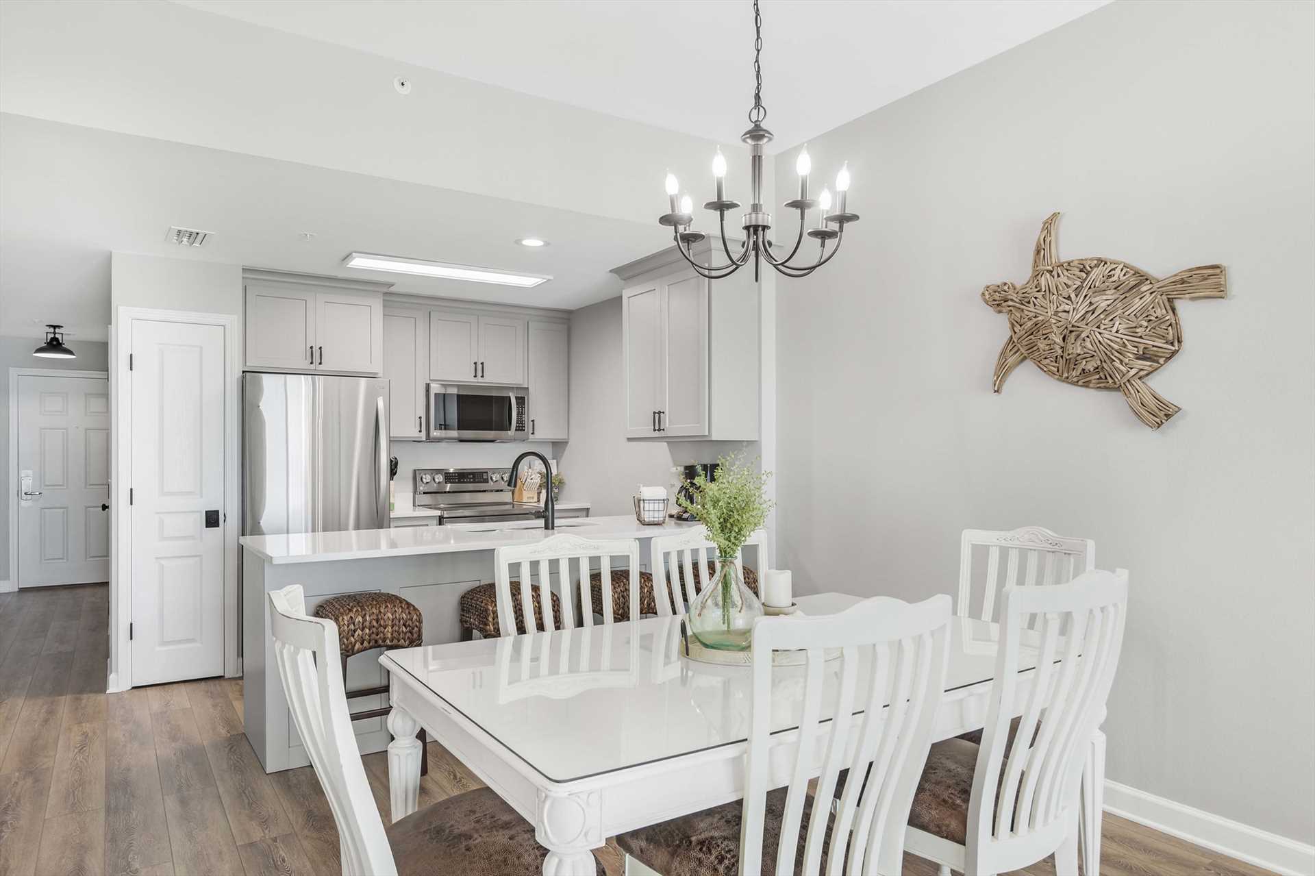 dining room at  beach retreat 406