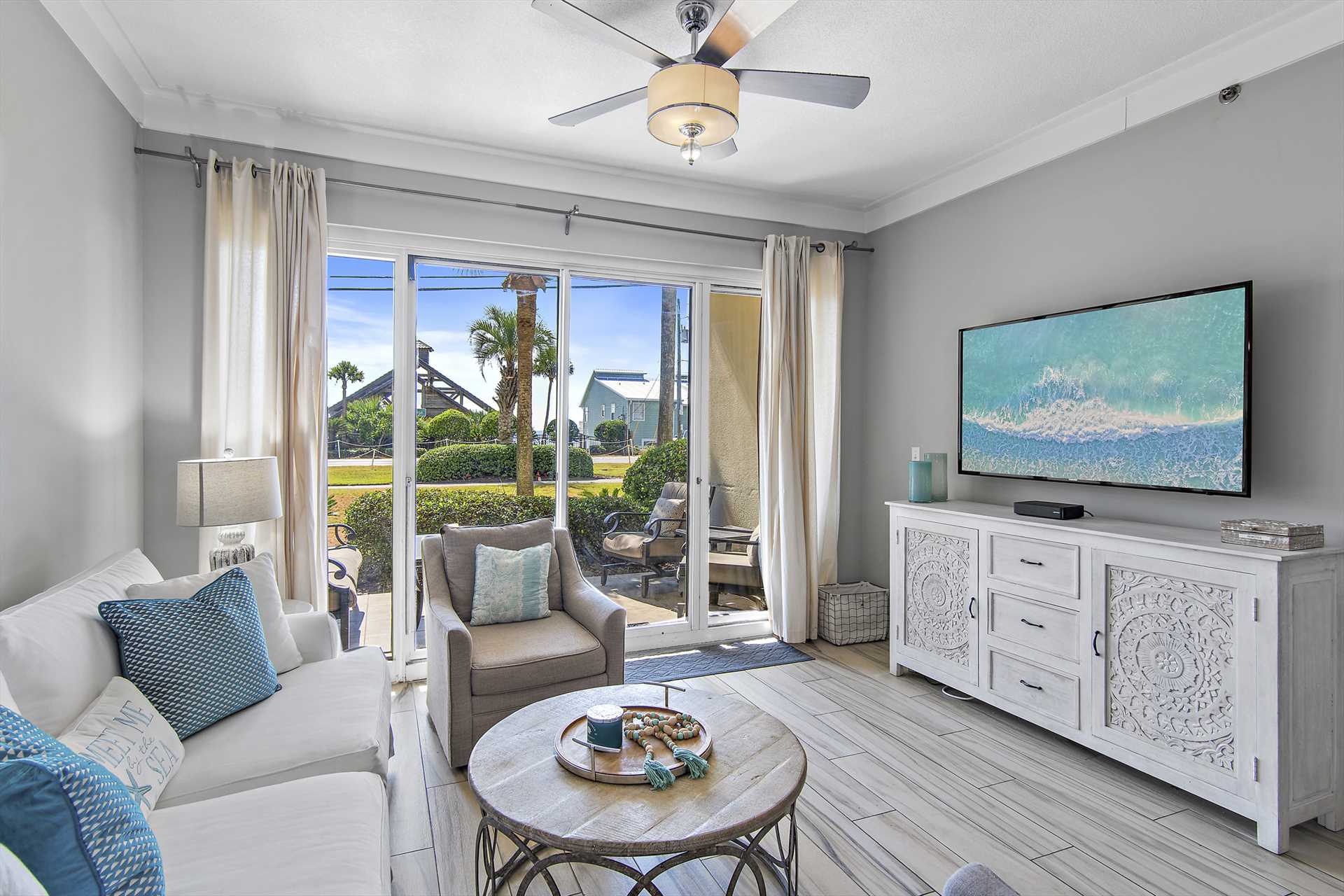 Bright Living Room - Relax in comfort just steps from the Gu
