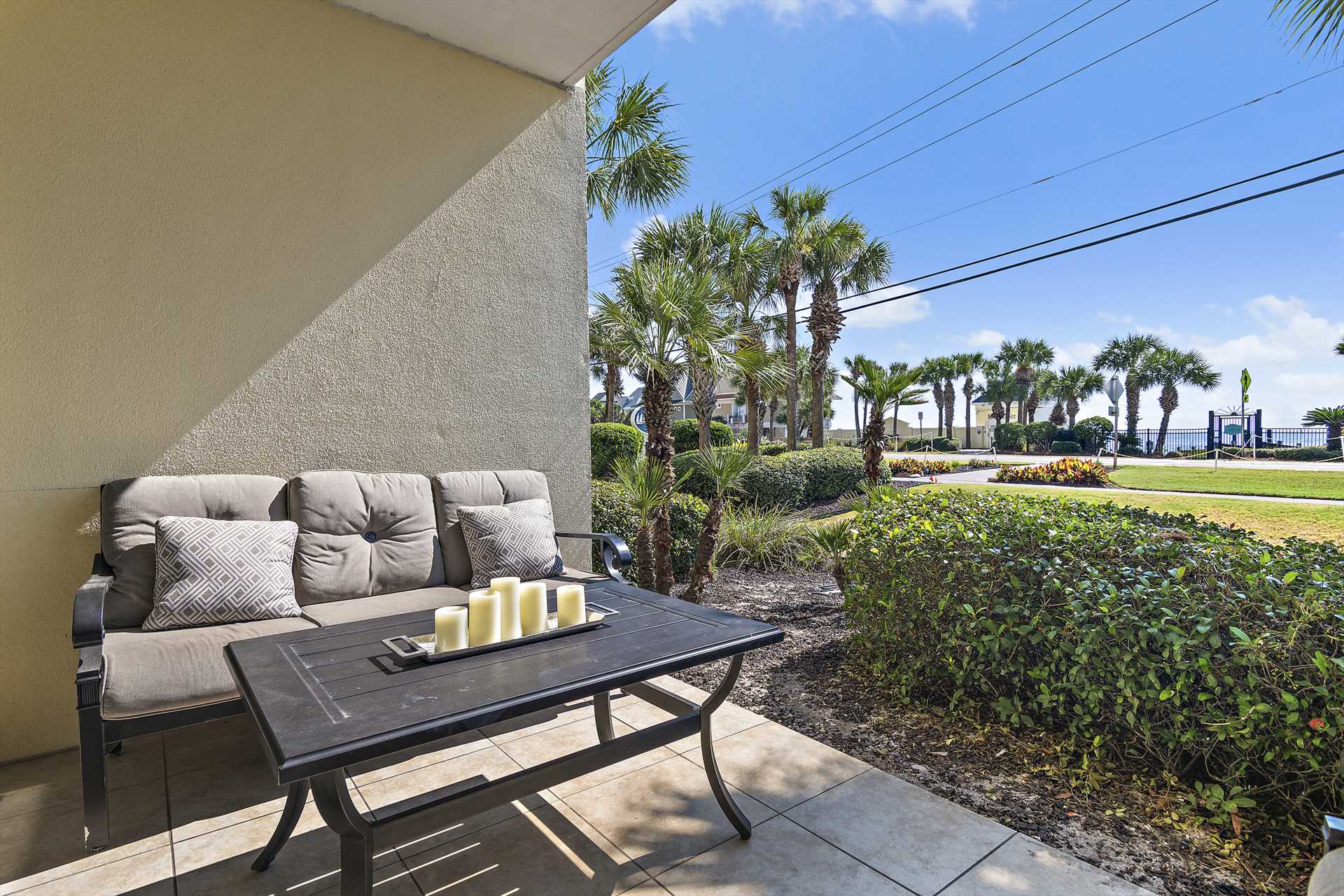 Private Patio Space - Enjoy your morning coffee with Gulf br