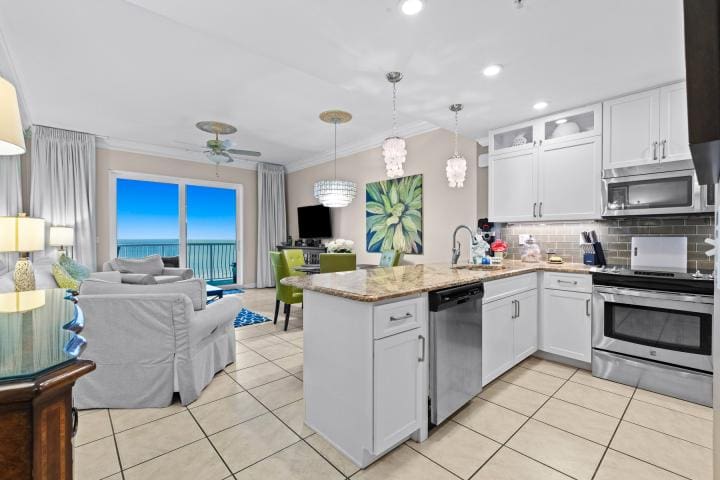 Beach Retreat 404 Hallway and Living Room Small Size-3_1 | Beach Condos in Destin #