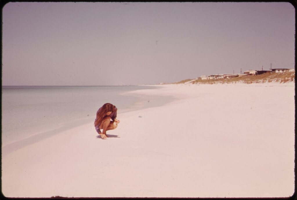 Girl on Beach Destin FL Vintage