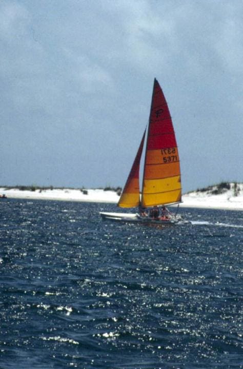 Sailing in the East Pass channel Destin fl 1981 | Beach Condos in Destin #