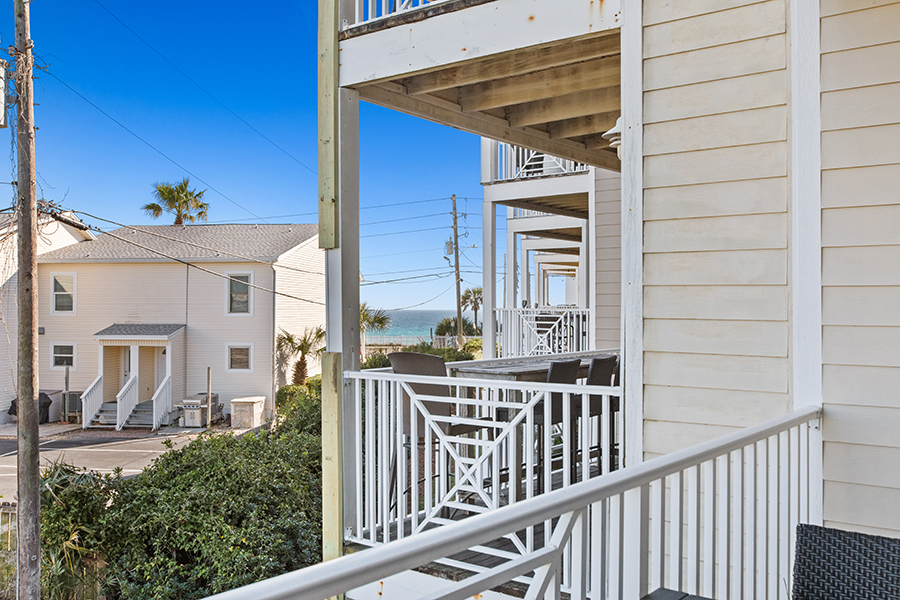 Beach Condos in Destin FL | Book Vacation Rentals Online #A balcony at Beach Pointe condominiums. Find Beach Pointe condo rental in Destin, FL