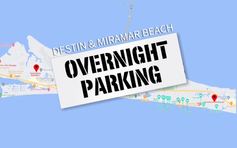 Overnight Parking in Destin and Miramar Beach, Florida