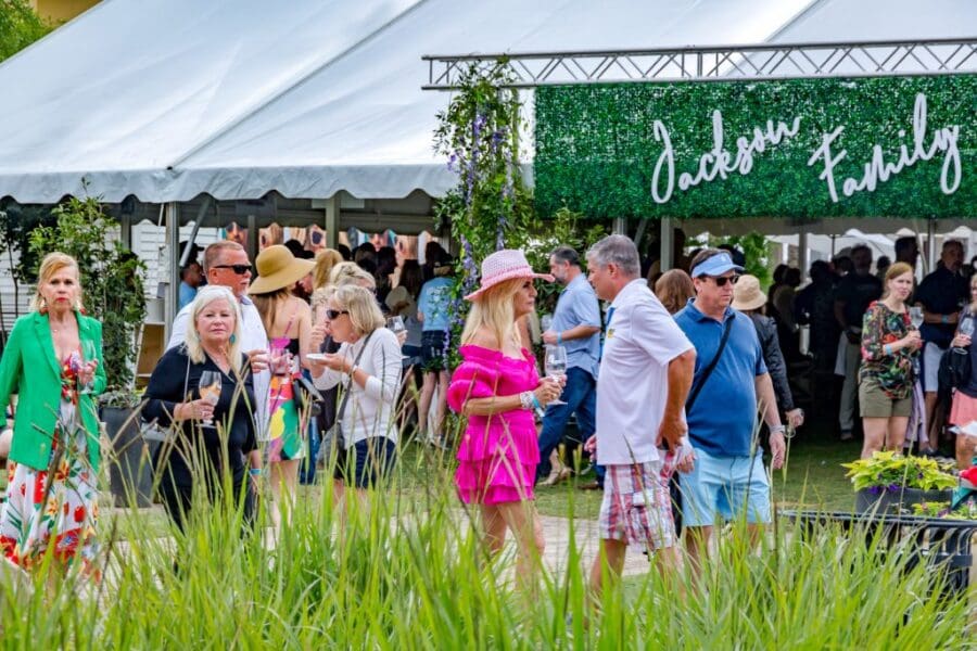 people drinking wine in field