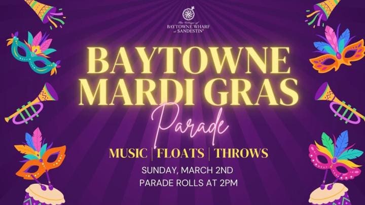 Baytowne Mardi Gras 2025 | Beach Condos in Destin #