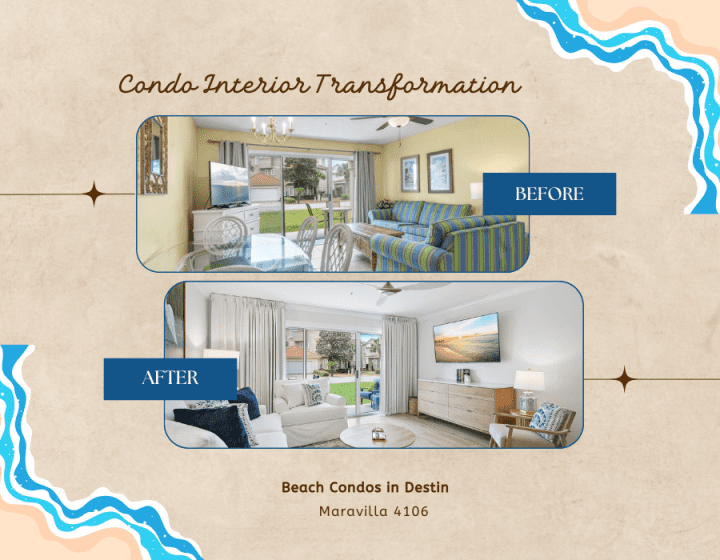 Beige Natural Before and After Home Interior Design Instagram Post 1 | Beach Condos in Destin #